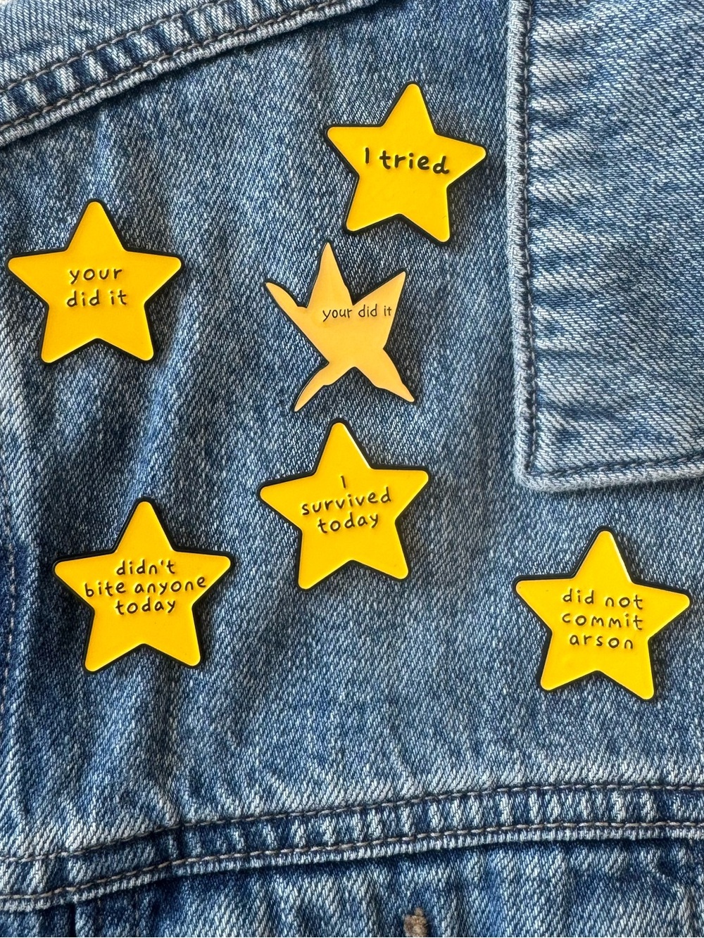 Adulting Gold Star Enamel Pin | Funny Work Life Achievement Pin